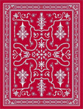 Crimson White Ornate Scroll Medallion Rug