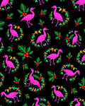 Bright Pink Crane Holly Wreath Rug