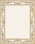 Cream Gold Floral Border Rug