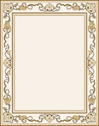 Cream Gold Floral Border Rug
