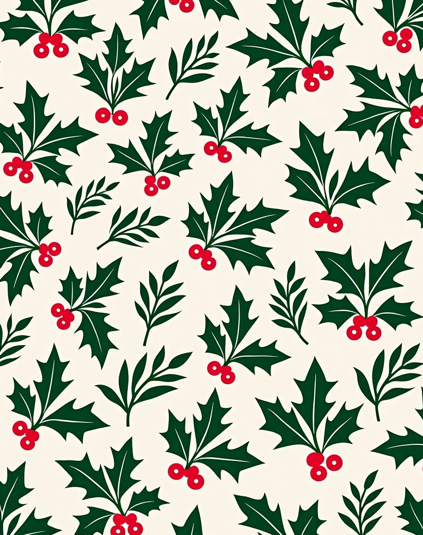 Festive Holly Berry Garland Rug