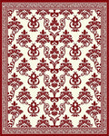 Crimson Acanthus Medallion Border Rug