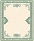 Emerald Green Geometric Corner Frame Rug