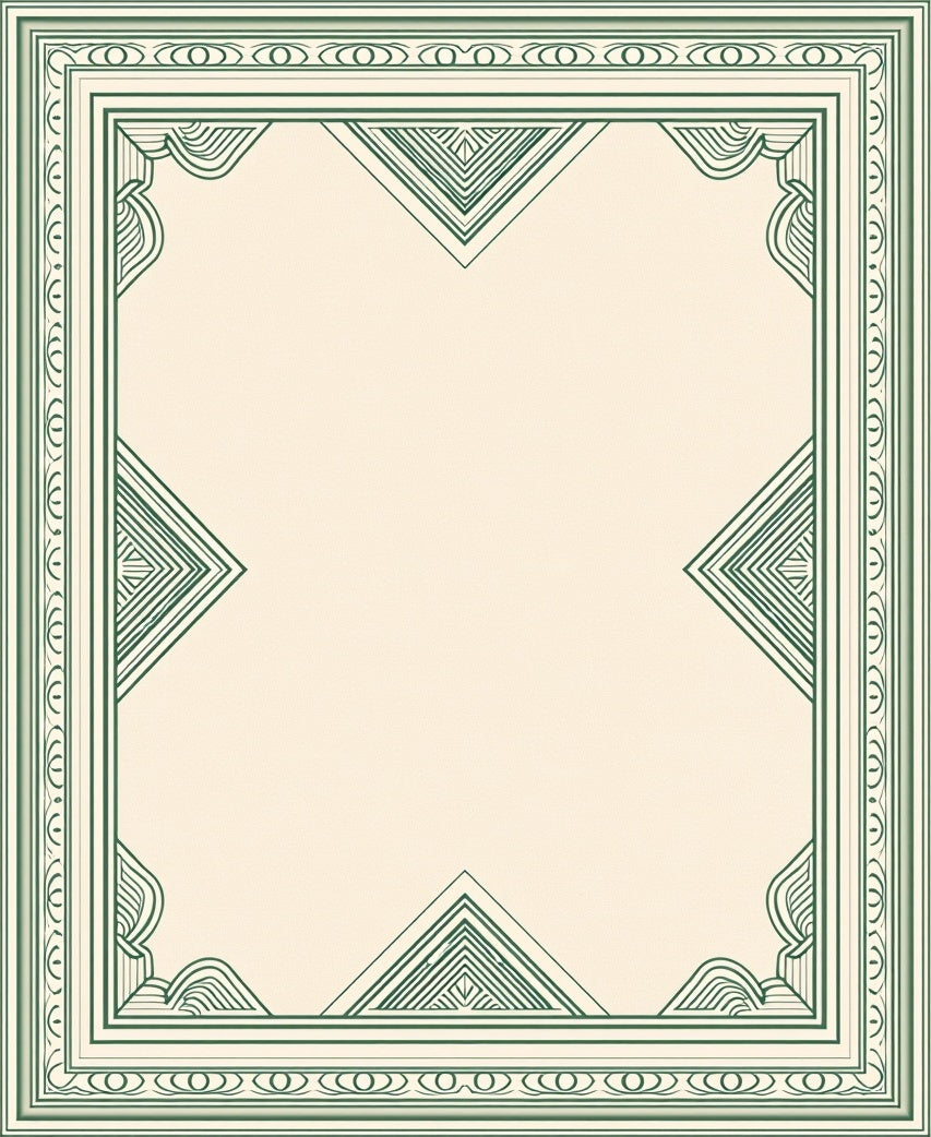 Emerald Green Geometric Corner Frame Rug