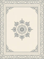 Floral Medallion Bordered Ivory Rug