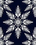 White Snowflakes Navy Blue Rug