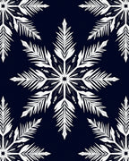 White Snowflakes Navy Blue Rug