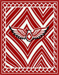 Red Winged Crest Geometric Rug