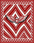 Red Winged Crest Geometric Rug