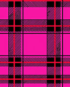 Bright Pink Black Red Plaid Tartan Rug