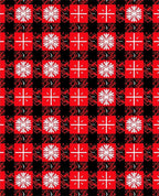 Classic Red White Snowflake Plaid Rug