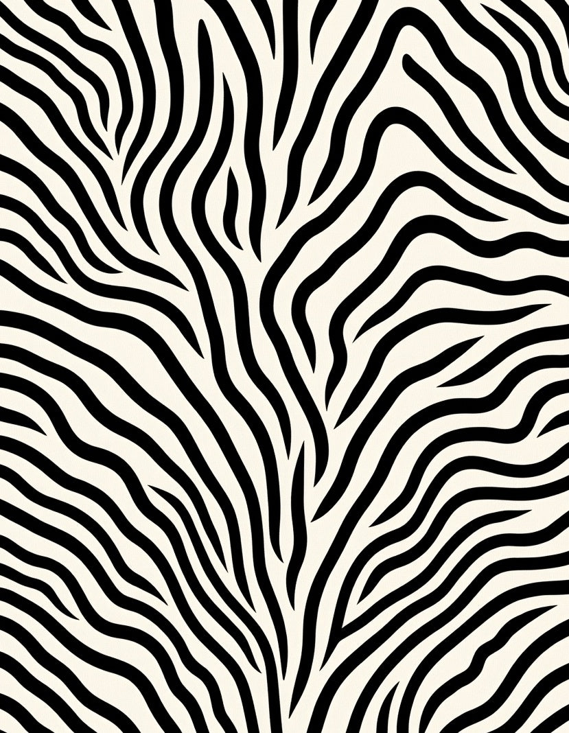 Striking Black White Zebra Lines Rug