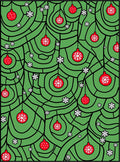Red Bauble Snowflake Branches Rug
