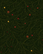 Black Gold Festive Leaf Ornaments Rug