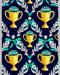 Golden Trophy Laurel Wreath Ribbons Rug