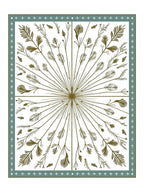 Golden Olive Botanical Burst Rug
