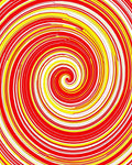 Vibrant Red Yellow Swirl Vortex Rug