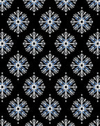 Black White Blue Starburst Floral Arrangement Rug