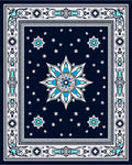Dark Blue Celestial Star Medallion Rug