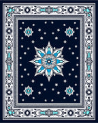 Dark Blue Celestial Star Medallion Rug