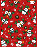 Festive Red Snowmen Snowflake Stars Rug