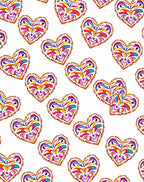 Vibrant Hearts Collection Repeating Artwork Rug