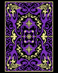 Purple Yellow Black Ornate Filigree Medallion Rug