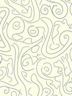 Cream Gray Abstract Swirl Lines Rug