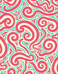 Whimsical Pink Teal Swirls Rug