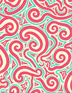 Whimsical Pink Teal Swirls Rug