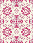 Crimson Floral Medallion Ornament Rug