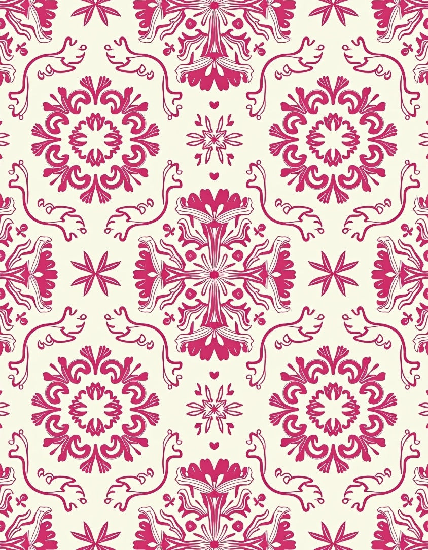 Crimson Floral Medallion Ornament Rug