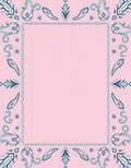 Soft Pink Teal Whimsical Border Rug