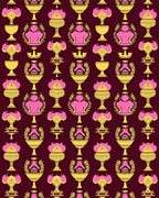 Pink Gold Trophies Geometric Repeats Rug