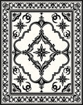 Monochromatic Black And White Ornamental Rug