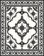 Monochromatic Black And White Ornamental Rug