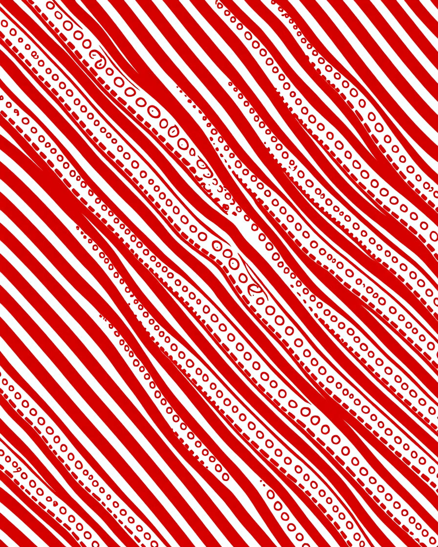 Red White Diagonal Stripe Chain Rug