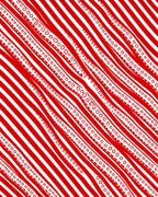 Red White Diagonal Stripe Chain Rug
