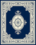 Classic Navy Floral Medallion Border Rug