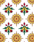 Golden Yellow Starburst Floral Arrangement Rug