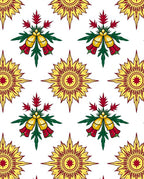 Golden Yellow Starburst Floral Arrangement Rug