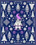 Festive Santa Claus Winter Forest Rug