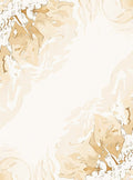 Elegant Cream and Gold Abstract Florals Rug