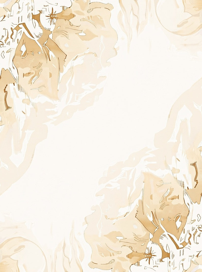Elegant Cream and Gold Abstract Florals Rug