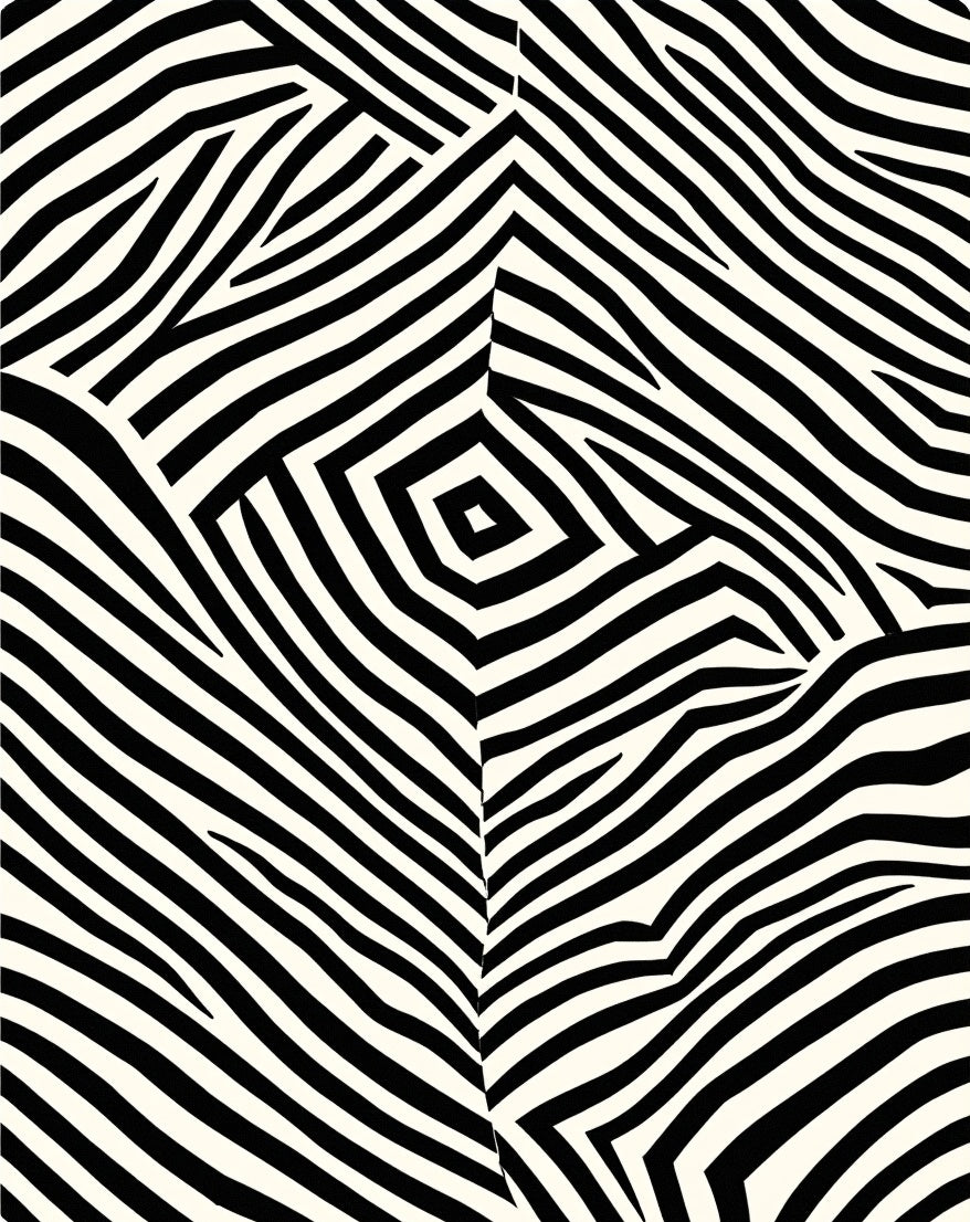 Bold Black White Organic Zebra Rug