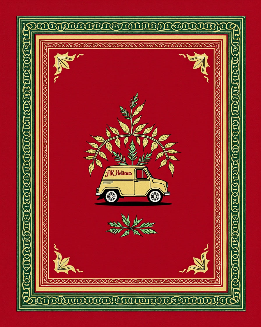 Yellow Van Red Foliage Border Rug