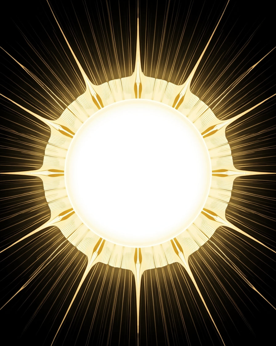 Golden Sunburst Radiant Rays Rug