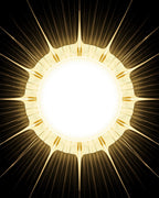 Golden Sunburst Radiant Rays Rug