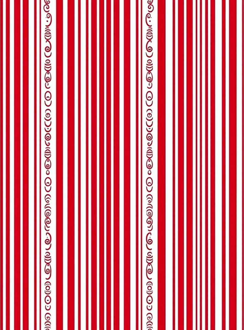 Bold Red White Vertical Stripe Collection Rug