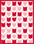 Red Pink Heart Lattice Overlay Rug